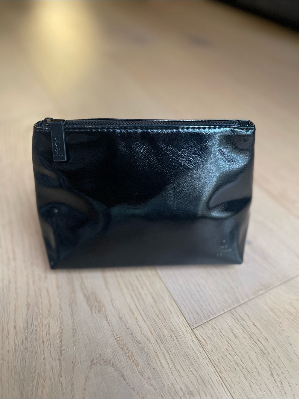 YSL Beauté Faux Patent Leather Travel Pouch - Minimalist Carry Case